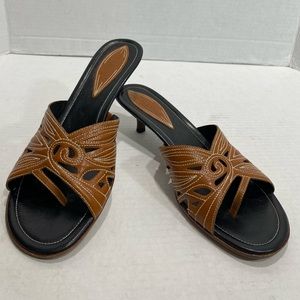 Cole Haan Resort Sandals Heel Brown Leather
Size 7 1/2